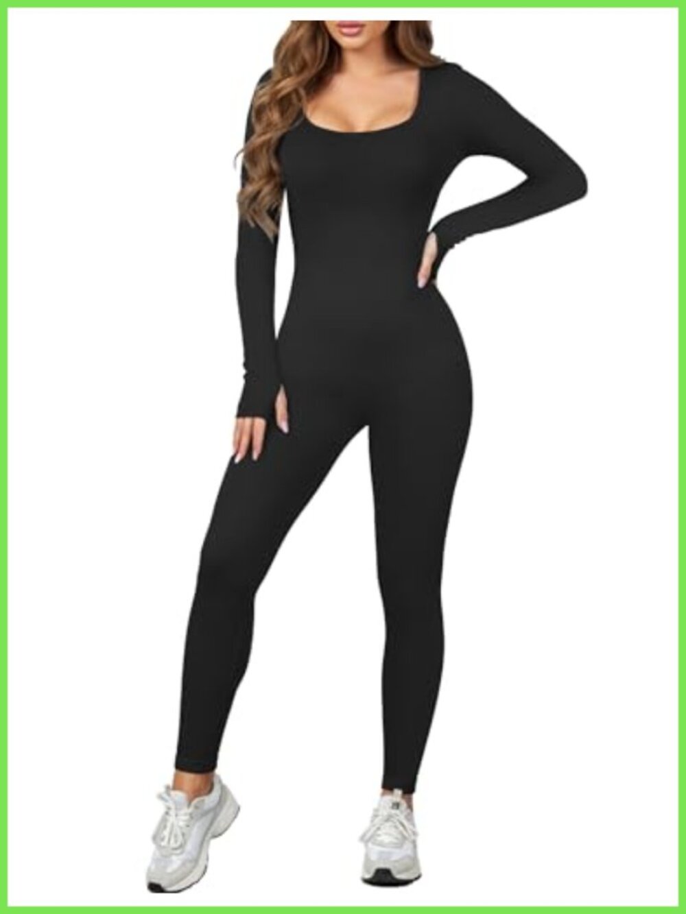 Seamless Long Sleeve Tummy Control Jumpsuit Ribbed Workout Romper
